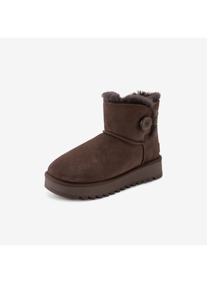 Hush Puppies Winter New Versatile Casual Snow Boots Fleece Warm Ankle Boots Outdoor Non-freezing Feet Cotton Boots - Image 3