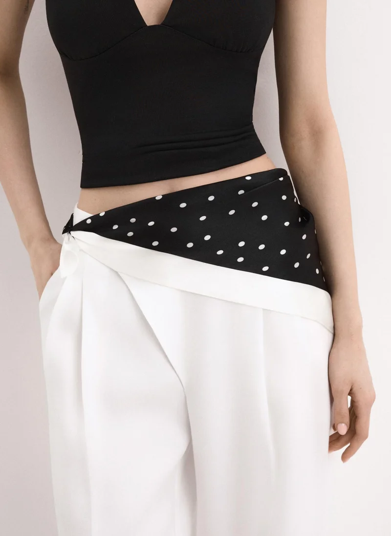 Polka dot silk scarf