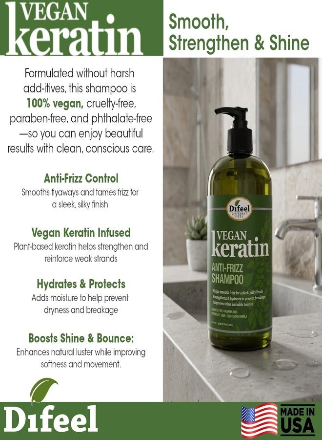 Difeel Vegan Keratin Anti Frizz Smoothing Shampoo - Travel Size 2.5 Ounce - Image 5