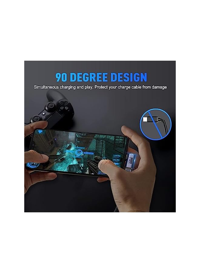 Wishlink 2Pack Usb C 90 Degree Elbow Adapter, Right Angle Type C Male To Female Adapter Extender Support 100W Fast Charging 40Gbps Data Transfer 8K@60Hz Video Output For Laptop, Tablet, Mobile Phones - Image 2