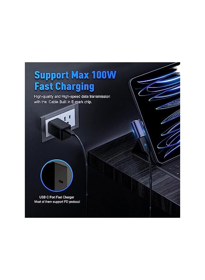 Wishlink 2Pack Usb C 90 Degree Elbow Adapter, Right Angle Type C Male To Female Adapter Extender Support 100W Fast Charging 40Gbps Data Transfer 8K@60Hz Video Output For Laptop, Tablet, Mobile Phones - Image 5