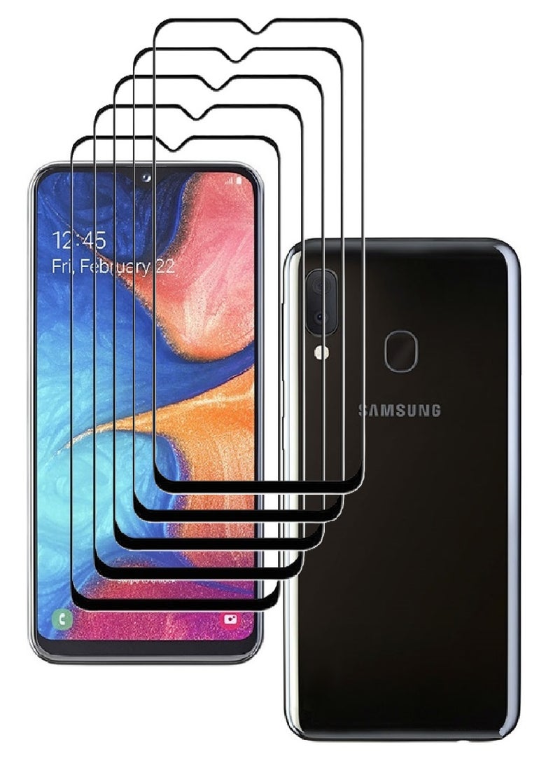 AINA 5 Pieces Tempered Glass Screen Protector 5D Designed For Samsung Galaxy A20e Full Glue Edge to Edge Full Screen Coverage And Bubble Free - Image 1