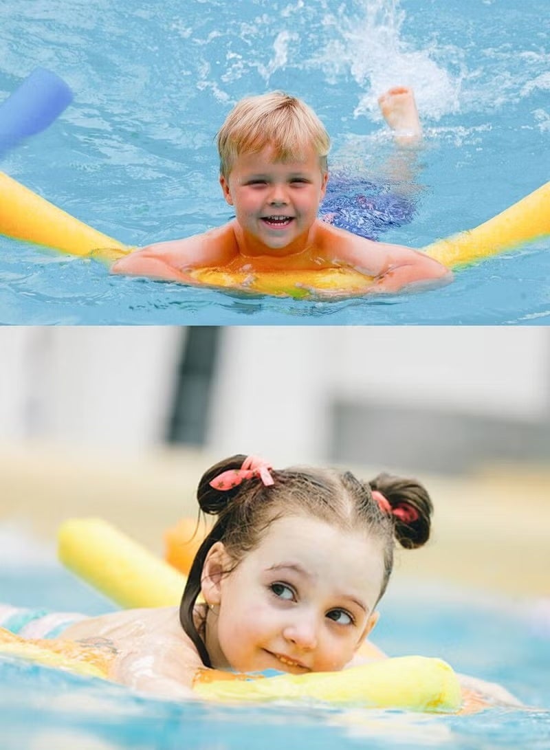 أرام معكرونة سباحة ممتازة للسباحة من أجل استرخاء الماء رياضات مائية مع قوة طفو ودعم قوية لضمان السلامة والحد الأقصى من المتعة، مناسبة للأطفال البالغين، السباحة العائمة مساعدة.6.5*150 سم - Image 4