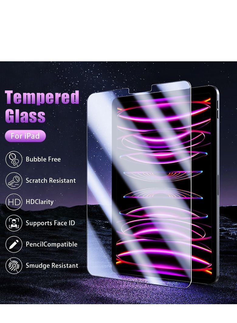 تي دبليو إي جي جي أو أن واقي شاشة عالي الدقة من الزجاج المقوى لجهاز آيباد إير 5/إير 4 مقاس 10.9 بوصات شفاف - Image 2