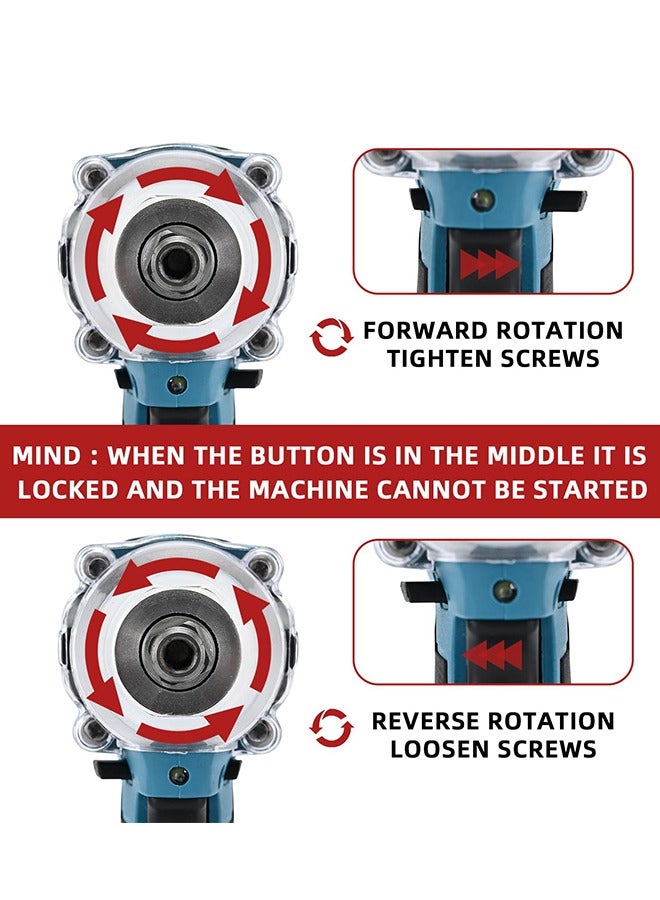 WEMART Cordless 1/2 Inch Brushless Impact Wrench, 2950RPM Cordless Impact Gun with 2 4000mAh Batteries, Charger and 6 Outlets, Electric Impact Driver for Car Home Use - Image 2