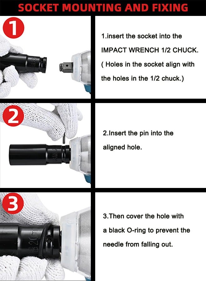 WEMART Cordless 1/2 Inch Brushless Impact Wrench, 2950RPM Cordless Impact Gun with 2 4000mAh Batteries, Charger and 6 Outlets, Electric Impact Driver for Car Home Use - Image 3