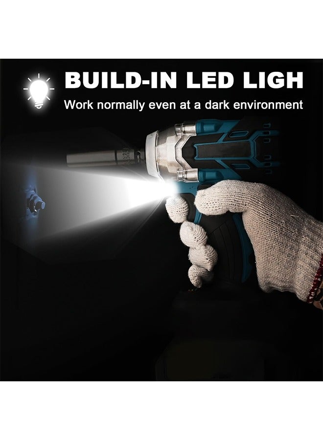 WEMART Cordless 1/2 Inch Brushless Impact Wrench, 2950RPM Cordless Impact Gun with 2 4000mAh Batteries, Charger and 6 Outlets, Electric Impact Driver for Car Home Use - Image 4