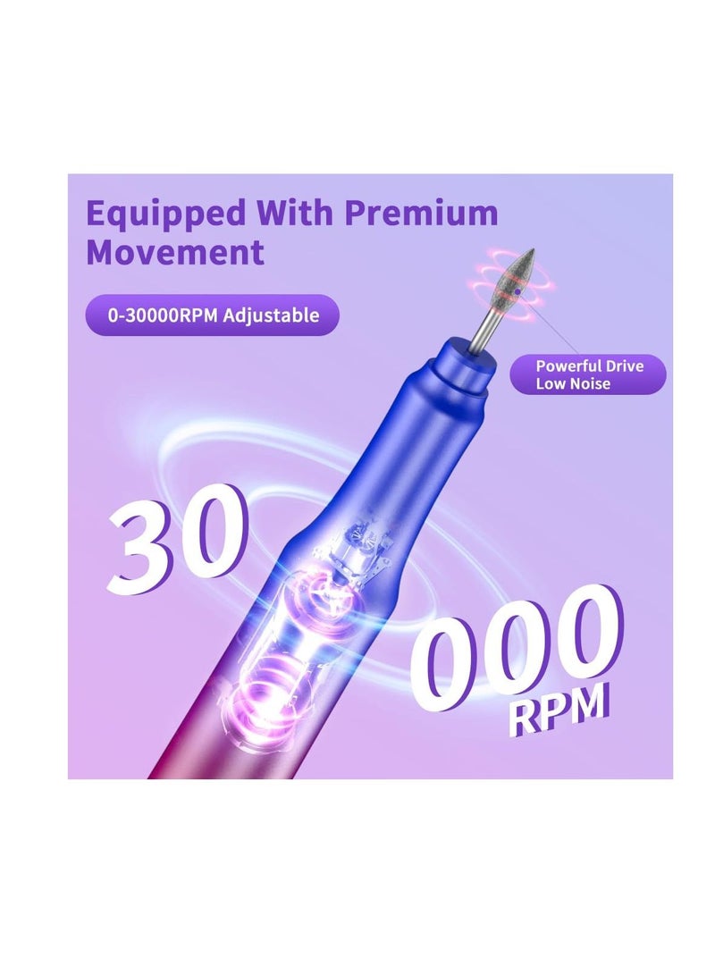 Cordless Electric Nail Drill Portable Rechargeable Professional Drill For Acrylic Gel Nails Manicure Pedicure Polishing Shape Tools Home And Salon Use - Image 2