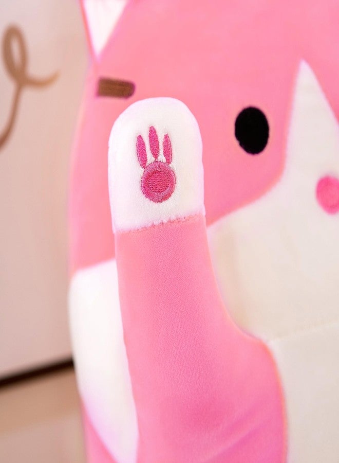 SNOWOLF Cat Soft Long Throw Pillow - Plush Cotton Kitten Cuddly Stuffed Cute Doll Toy Gift for Girlfriend Family (Pink, 90cm/35.43Inch) - Image 4