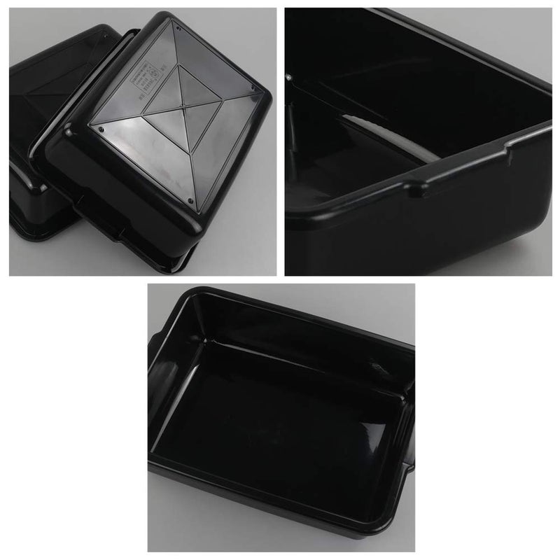 Fiazony Small 8 L Commercial Tote Box, Rectangle Utility Bus Tubs, 4-Pack, Black - Image 3