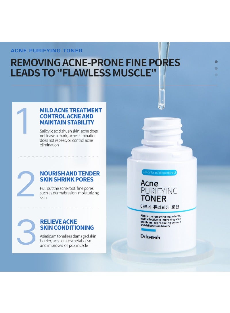 DELEVENTH DEleventh Korean Brand Acne Purifying Toner 30ml / with Salicylic Acid and Botanical Extracts for Anti-Acne, Soothes, Unclogs Pores, Controls Oil and Maintain a Fresh, Blemish-Free Complexion  - Image 3