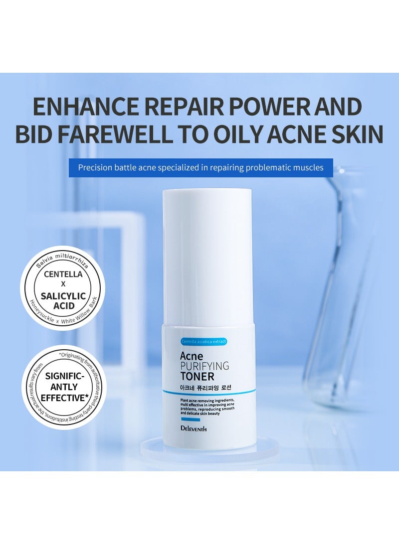 DELEVENTH DEleventh Korean Brand Acne Purifying Toner 30ml / with Salicylic Acid and Botanical Extracts for Anti-Acne, Soothes, Unclogs Pores, Controls Oil and Maintain a Fresh, Blemish-Free Complexion  - Image 2