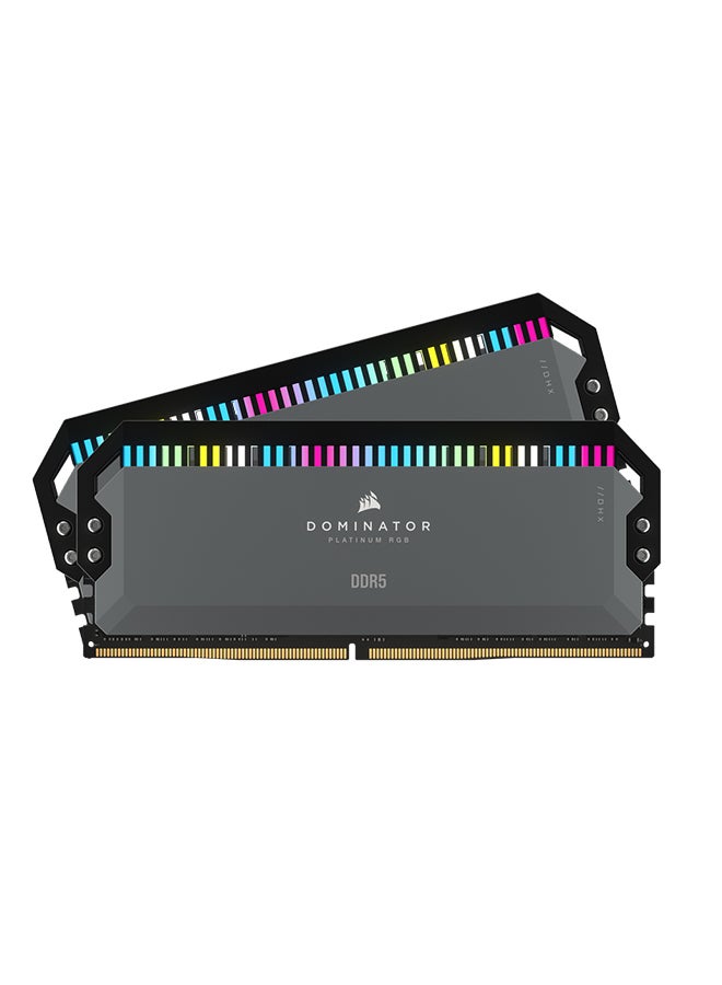 CORSAIR DOMINATOR PLATINUM RGB DDR5 64GB (2x32GB) DDR5 6600 (PC5-52800) C32 1.4V Intel XMP Memory Grey - Image 1