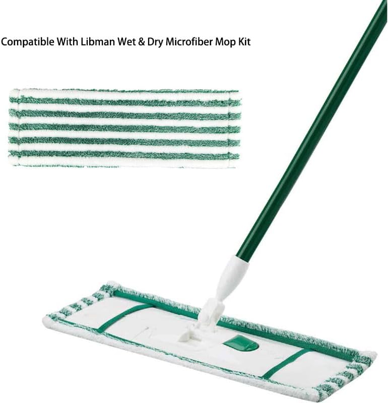 Rinakou Libman Wet & Dry Microfiber Mop Refills - 2 Pack Reusable Washable Microfiber Cloth Mop Head Pads for Wet and Dry Use - Image 3