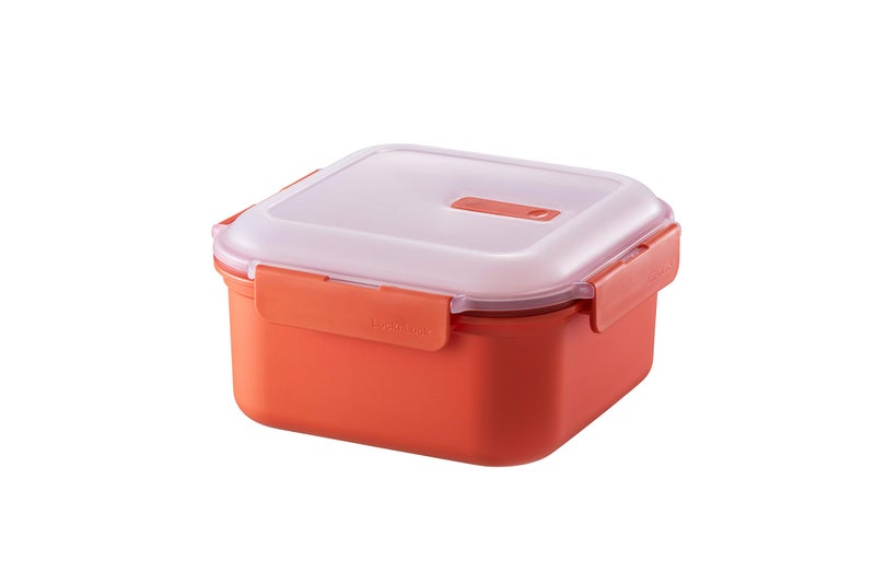 Genaric PIZZA PACK The Perfect - Reusable Storage Container with 5 Microwavable Serving Trays - Adjustable Slice Container to Organize & Save Space- BPA Free, Microwave, & Dishwasher Safe, Orange