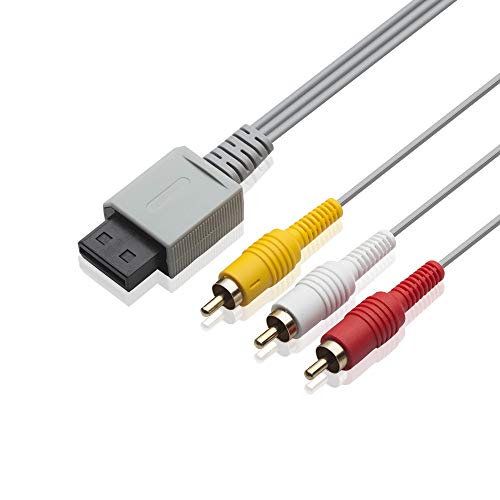 TENINYU 6FT AV Cable for Wii Wii U, Composite 3 RCA Gold-Plated Cable Cord Wire Main 480P Compatible with Wii/Wii U TV HDTV Display - Image 1