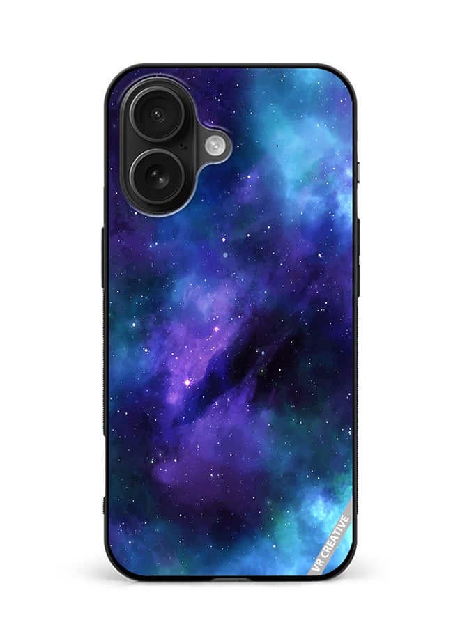 Protective Case Cover For Apple iPhone 16 Plus Galaxy Colorful Clouds Design Multicolour