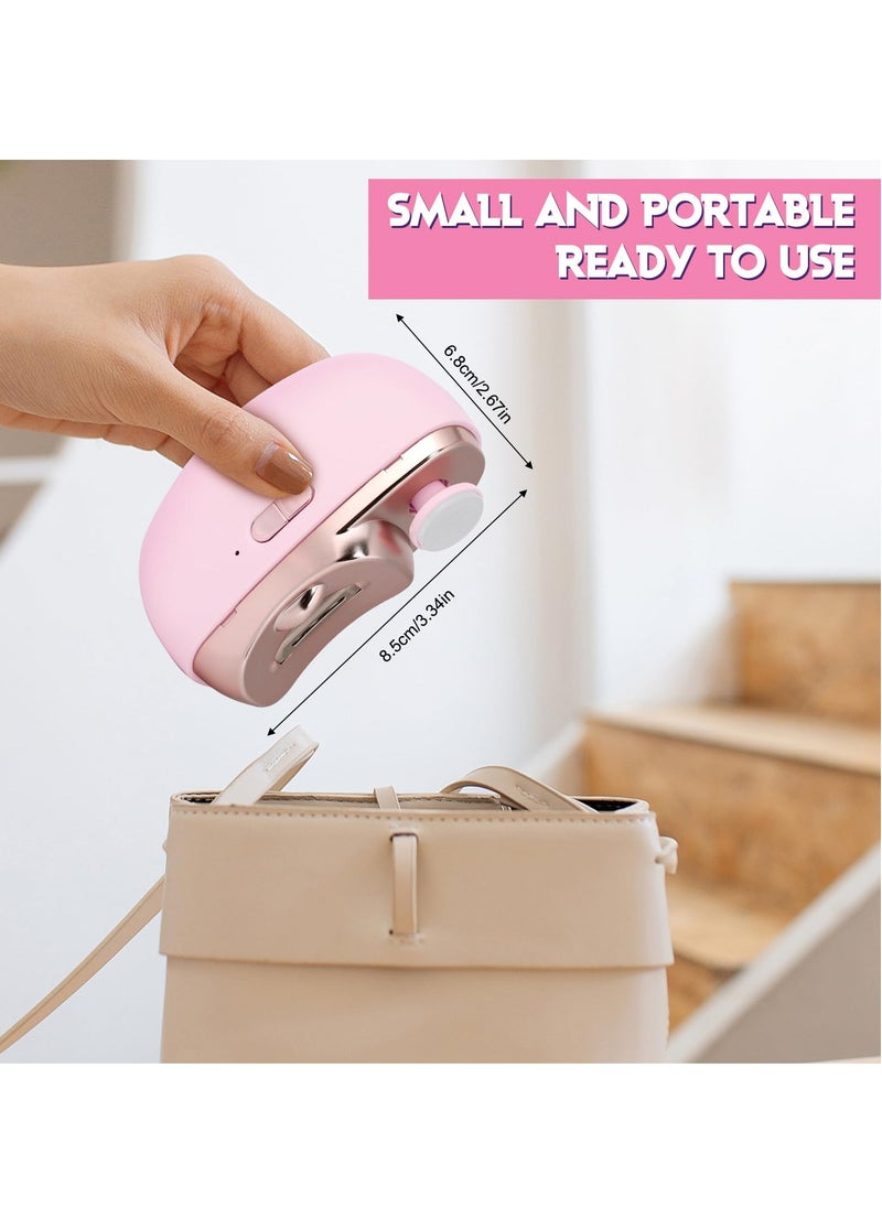 Bebiland Automatic Nail Clipper with Nail File, Electric Baby Nail Clippers with Light, Rechargeable Nail Clippers with Catcher, Electric Nail File for Baby Kids Seniors Caregivers (Pink)  - Image 2