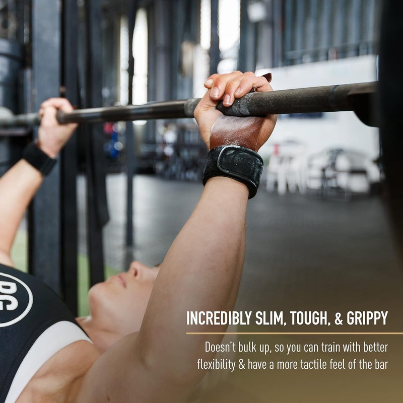 RooGrips 2 Finger Premium Leather Hand Grips for Gymnastic Bars, Cross Training, Gym & Home Workouts, Pull Up Bars & Weightlifting - The Most Durable Palm Guard from Rips and Blisters - Image 3