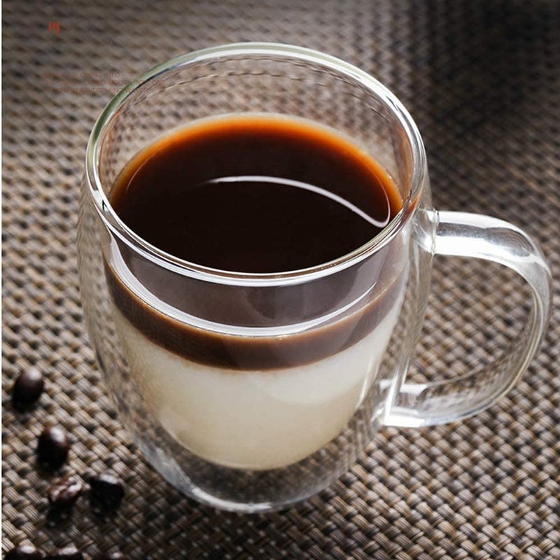 Asng 2 Pack Glass Espresso Mugs Double Wall Thermo Insulated Glass Coffee Cups Glass Coffee Mugs set 250ML85oz - Image 5
