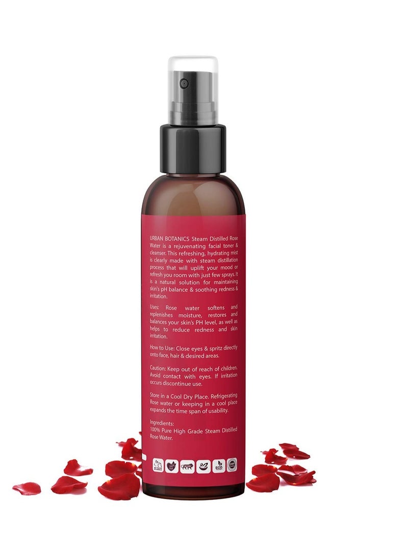 UrbanBotanics UrbanBotanics Pure & Natural Rose Water/Skin Toner - Pack of 200ml - Steam Distilled - Gulab Jal - Organic - Chemical Free  - Image 2