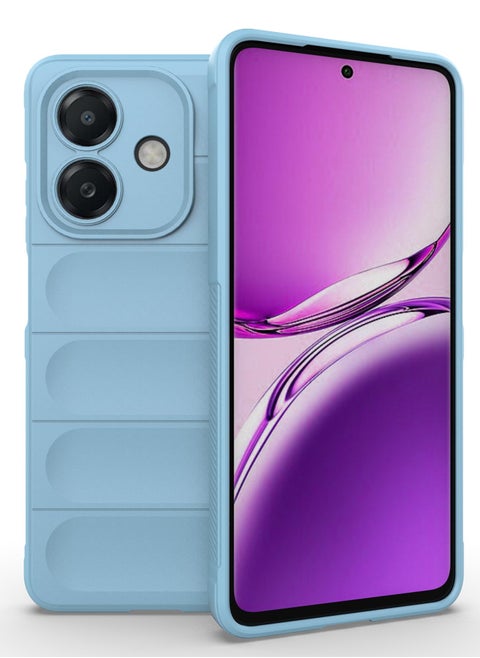 Premium Protection Back Silicone Case Compatible with Oppo A3/A3X Magic Shield Shockproof Case with Camera Protection (Baby Blue)