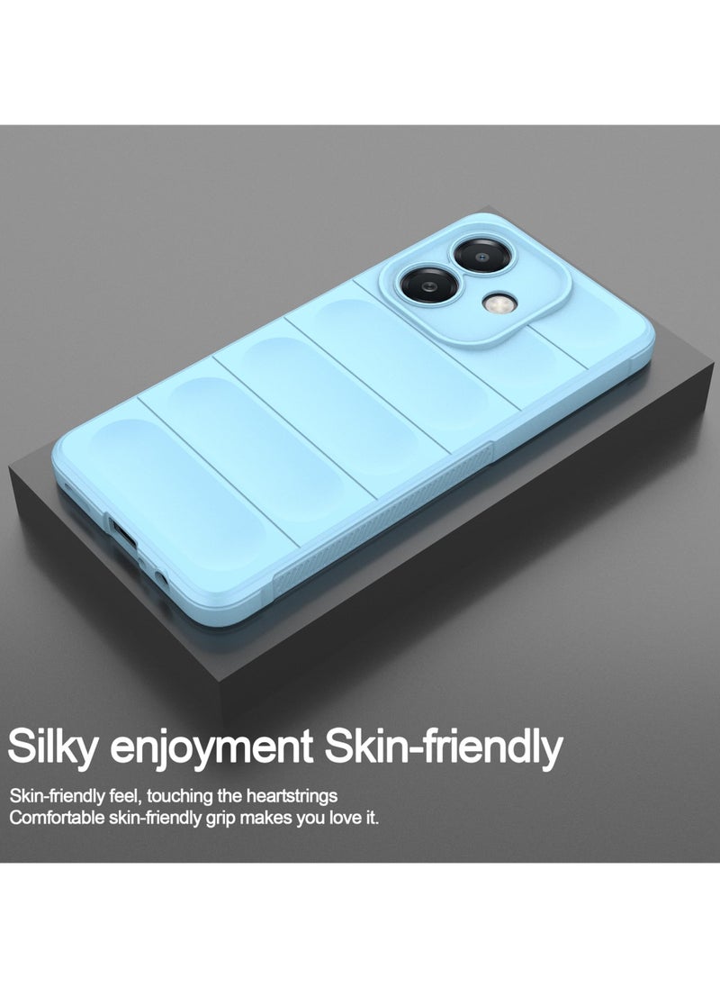 Generic - Premium Protection Back Silicone Case Compatible with Oppo A3/A3X Magic Shield Shockproof Case with Camera Protection (Baby Blue) - Image 1