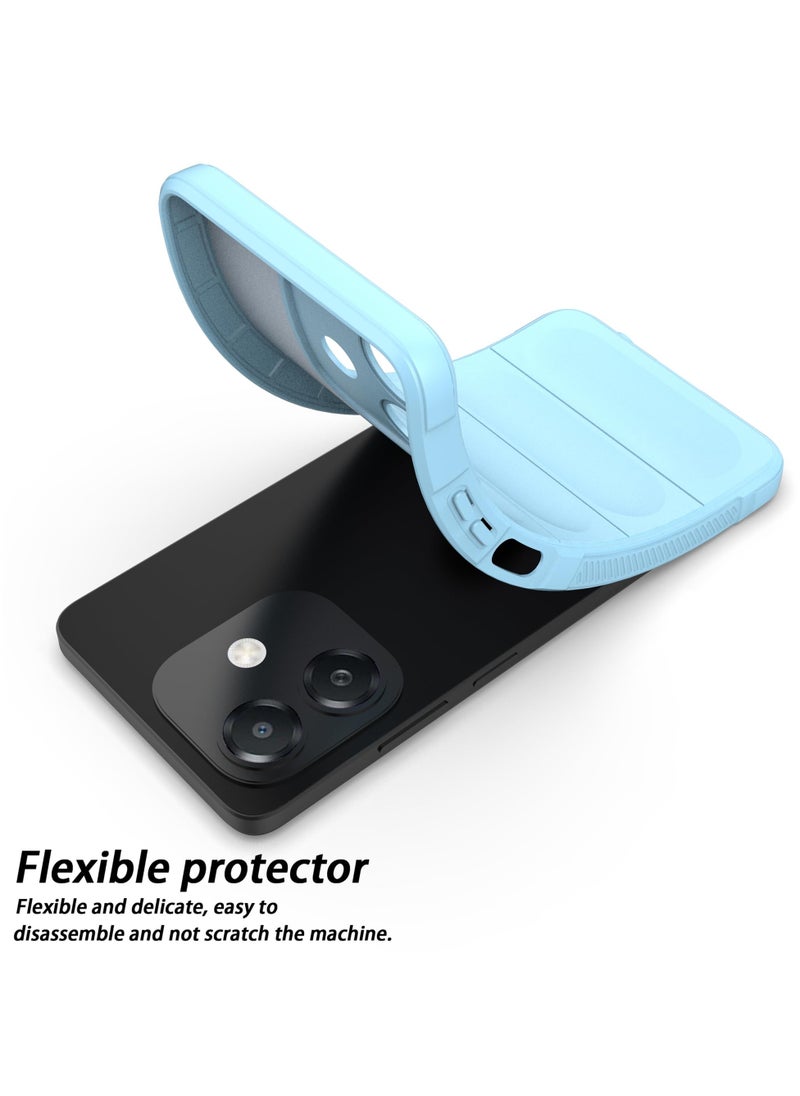 Generic - Premium Protection Back Silicone Case Compatible with Oppo A3/A3X Magic Shield Shockproof Case with Camera Protection (Baby Blue) - Image 1