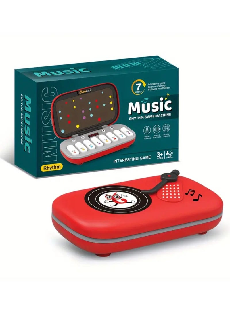 Digi Core آلة لعبة ألغاز إيقاعية موسيقية إلكترونية، لعبة تعليمية مونتيسوري مع 7 أوضاع لعب، بيانو جيب محمول، لعبة حسية سريعة الدفع للأطفال، لعبة تعليمية للسفر، تصميم بدون بطاريات، أحمر - Image 1
