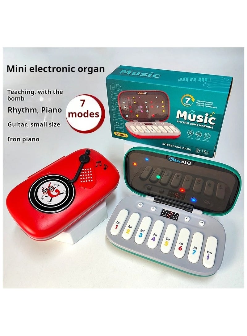 Digi Core آلة لعبة ألغاز إيقاعية موسيقية إلكترونية، لعبة تعليمية مونتيسوري مع 7 أوضاع لعب، بيانو جيب محمول، لعبة حسية سريعة الدفع للأطفال، لعبة تعليمية للسفر، تصميم بدون بطاريات، أحمر - Image 3