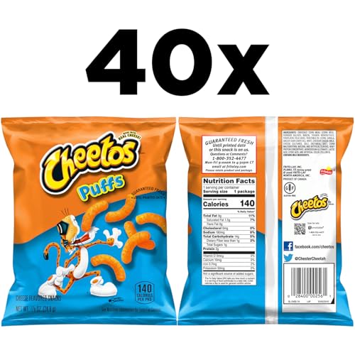 Cheetos Cheese Flavored Snacks, Puffs, 0.875 Ounce (Pack of 40) - Image 2