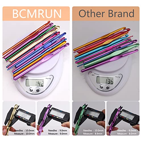 BCMRUN 14 pcs Multicolor Aluminum Crochet Hooks Knitting Needles Craft Yarn 2-10mm … - Image 3