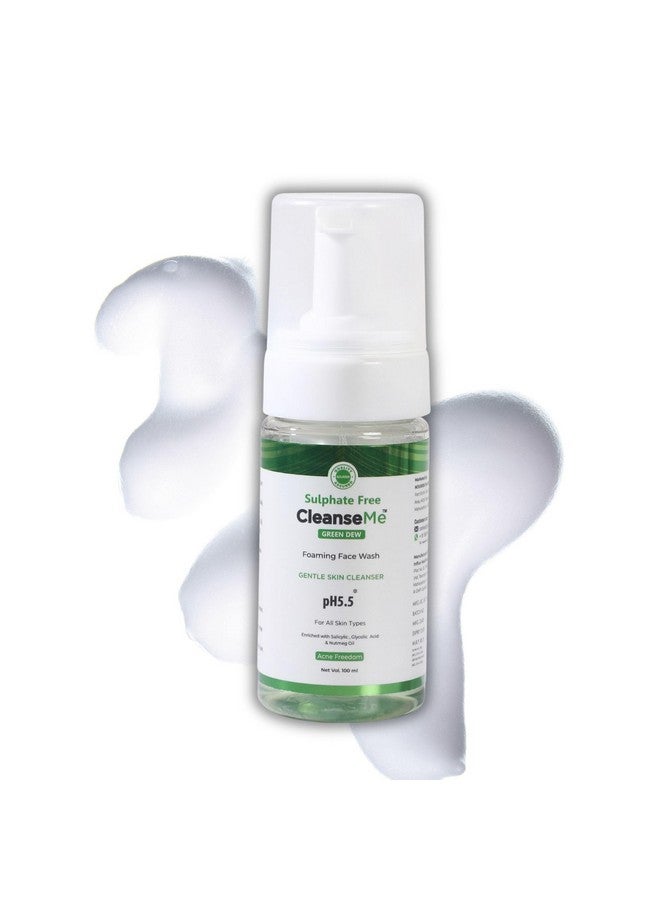 NOURRIR CleanseMe Green Dew Foaming Face Wash | 100ML | Enriched With Glycolic Acid & Nutmeg Oil | Acne Freedom | - Image 1