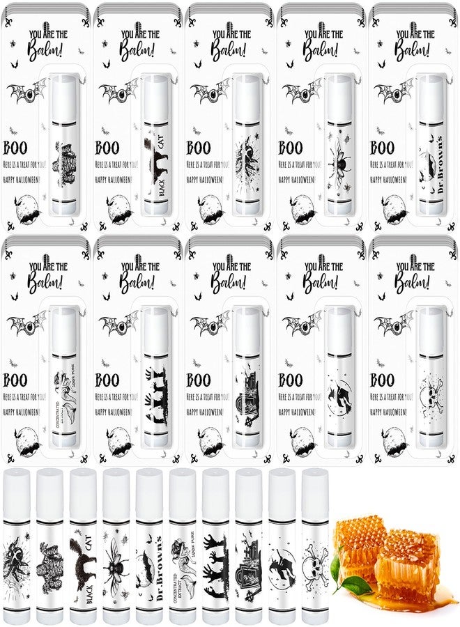Sacubee 60 Pcs Halloween Party Favors Bulk Skull Lip Balms Gifts Vintage Spooky Halloween Party Gifts Appreciation Goodies Stuffers Small Thank You Presents for Women Men Staff Coworkers Adults - Image 1