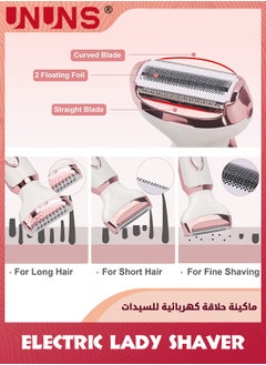 UNUNS Electric Lady Shaver,4 In 1 Electric Razor For Women,USB Rechargeable Cordless Hair Removal Set,Painless Hair Trimmer For Bikini/Nose/Armpit/Underarms/Nose/Eyebrow/Sideburn/Body Hair  - Image 3
