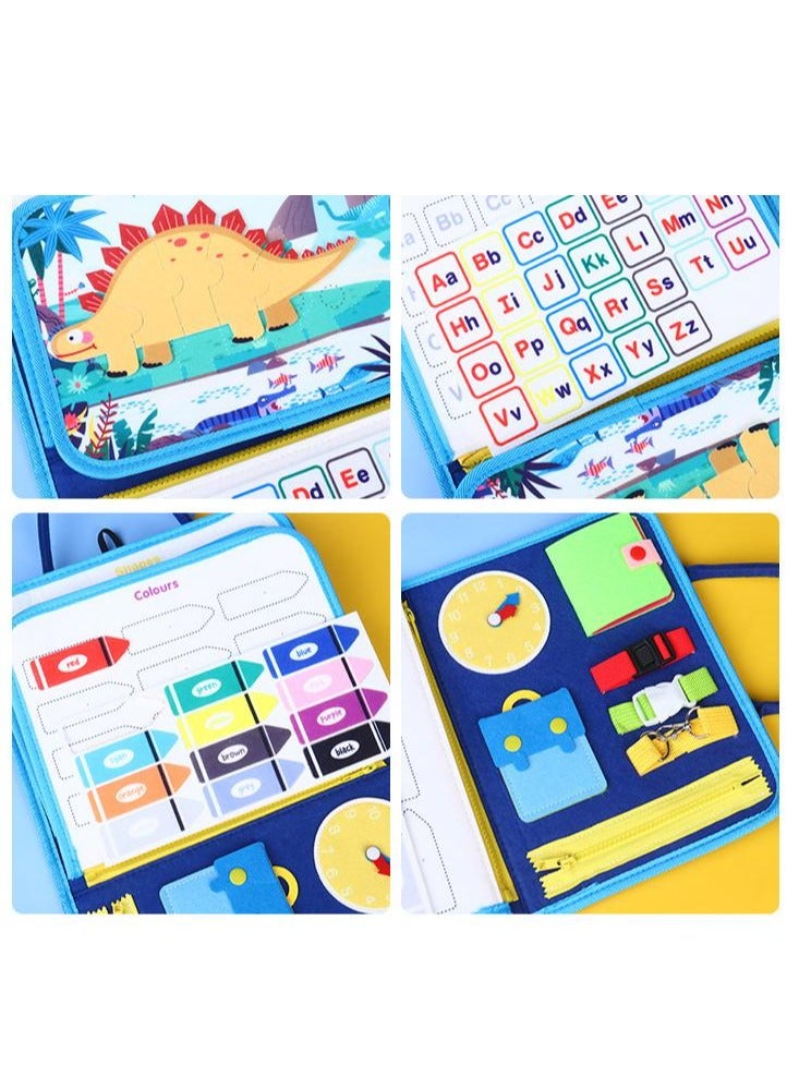 Kids' Felt Learning Board, Early Education Toy for Toddlers, Educational Sensory Dressing Practice Busy Board, Dinosaur - themed Learning Board  - Image 4