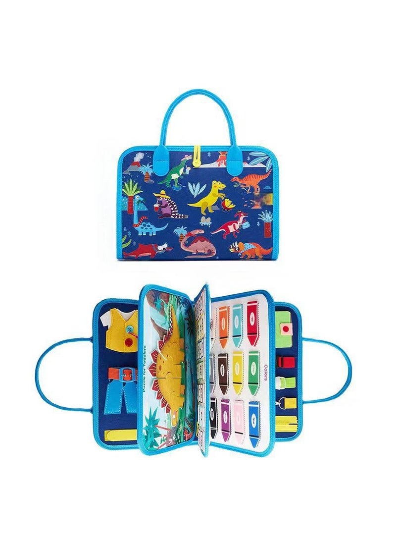 Kids' Felt Learning Board, Early Education Toy for Toddlers, Educational Sensory Dressing Practice Busy Board, Dinosaur - themed Learning Board  - Image 2