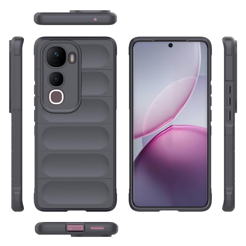 إيروريكس جراب هاتف Magic Shield TPU + Flannel لهاتف vivo Y400 Pro 5G India (أزرق داكن) - Image 3