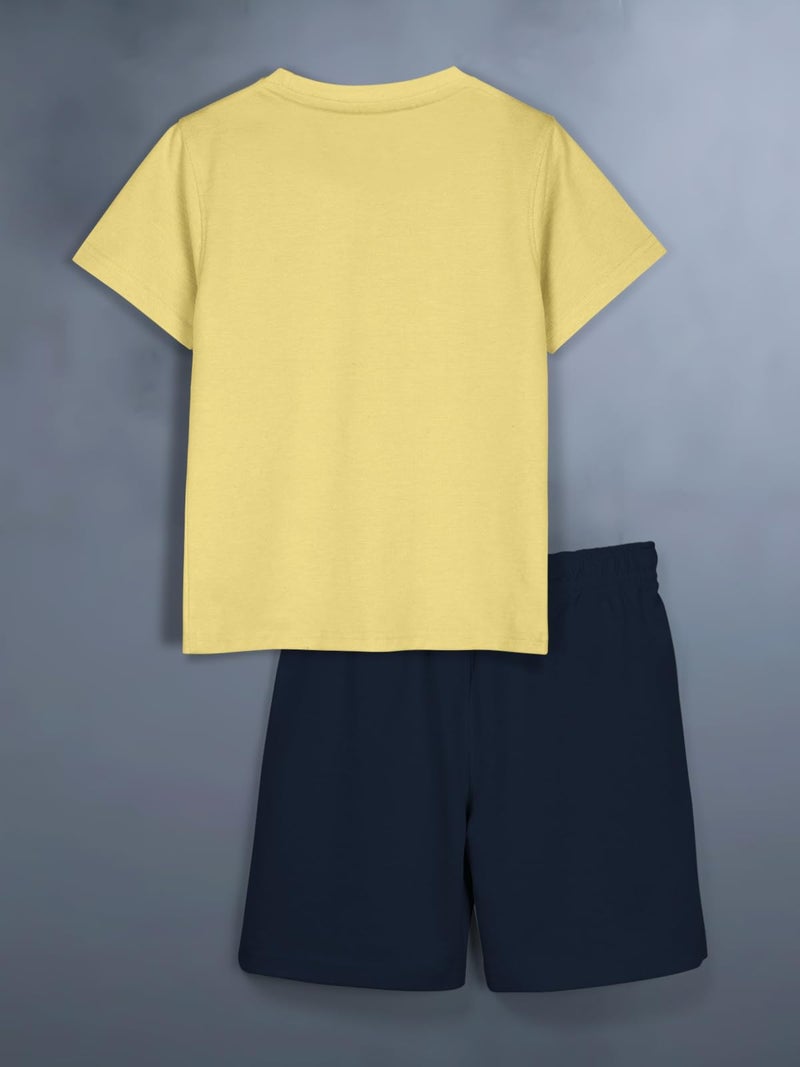 HELLCAT Boys Dress Clothing Set Combo with Tshirts & Shorts - Pack 2 Green/Mustard 1-2 Years - Image 4