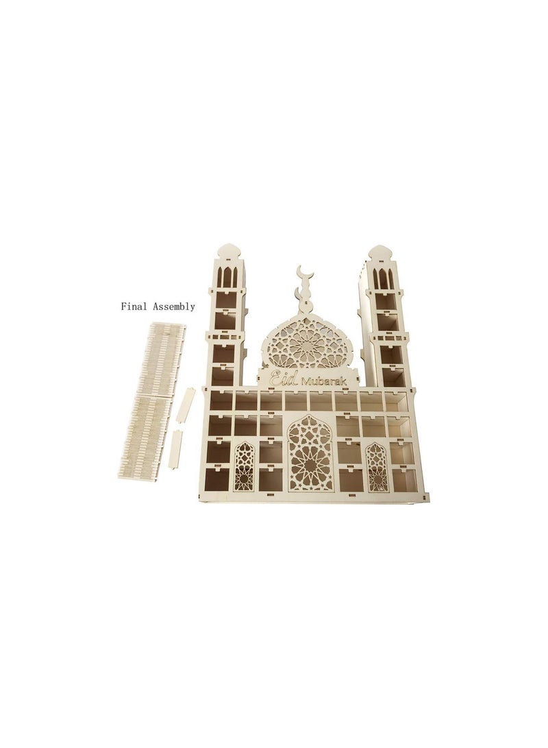 GGOOT Eid Mubarak Countdown Calendar DIY Wood Ramadan Decoration  - Image 4