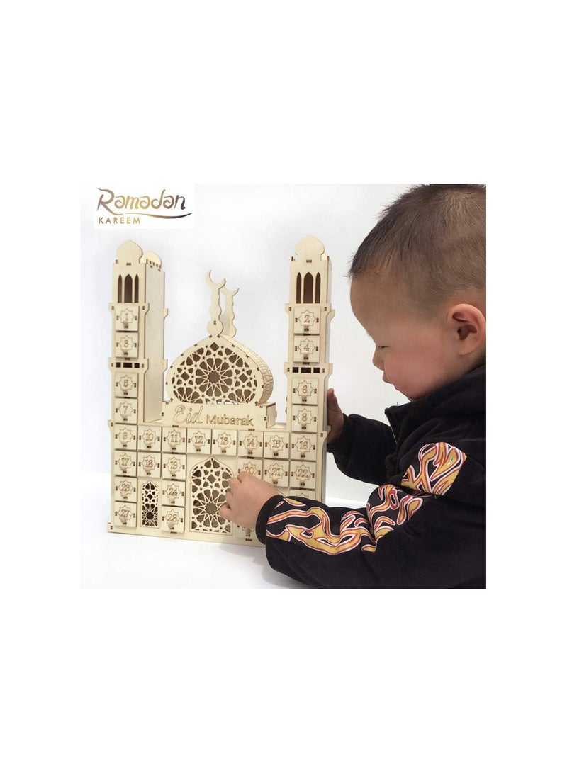 GGOOT Eid Mubarak Countdown Calendar DIY Wood Ramadan Decoration  - Image 2