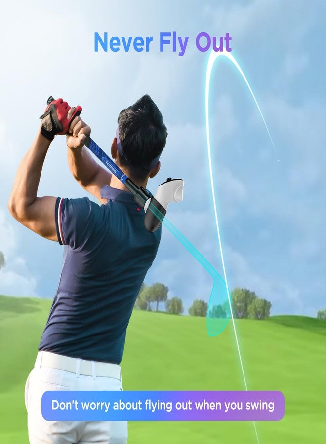 YOGES VR Golf Club Attachment Compatible with Meta Quest 3/ Oculus Quest 2 Controller, Virtual Reality Golf Handle Grips 90 Degree Design Keep Tracking for Golf VR Games (ONLY for Right Controller) - Image 4