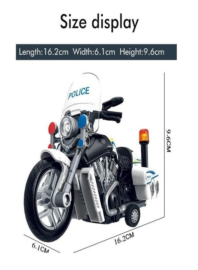 TONIRY Police Motorcycle Toy - Pull Back Motorcycle Toys, Tiny Gift with Music Lighting, Latte Motorcycles Toy for Kids Boys Age 3-8 Year Old [Multicolor] (Police Bike-White) - Image 3