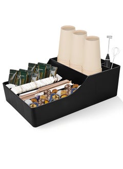 XiuWoo Coffee Station Organizer for Counter Coffee Bar Accessories Storage Multi Function Straw Rack Storage Box  - Image 1