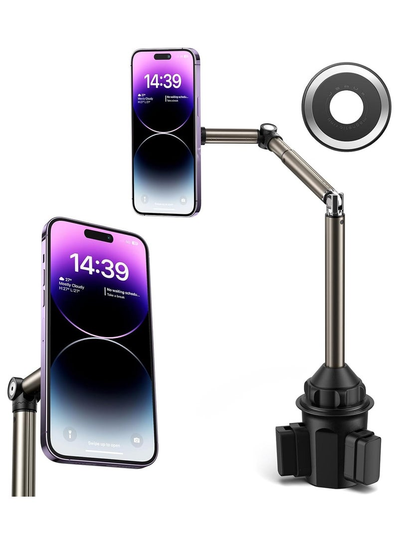 جيسوس حامل هاتف مغناطيسي من JSAUX للسيارة أو الشاحنة مع ذراع طويل، قاعدة تثبيت في حامل الأكواب مع MagMount - Image 1