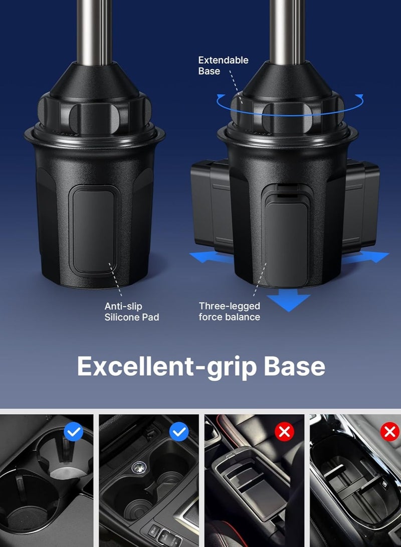 جيسوس حامل هاتف مغناطيسي من JSAUX للسيارة أو الشاحنة مع ذراع طويل، قاعدة تثبيت في حامل الأكواب مع MagMount - Image 3