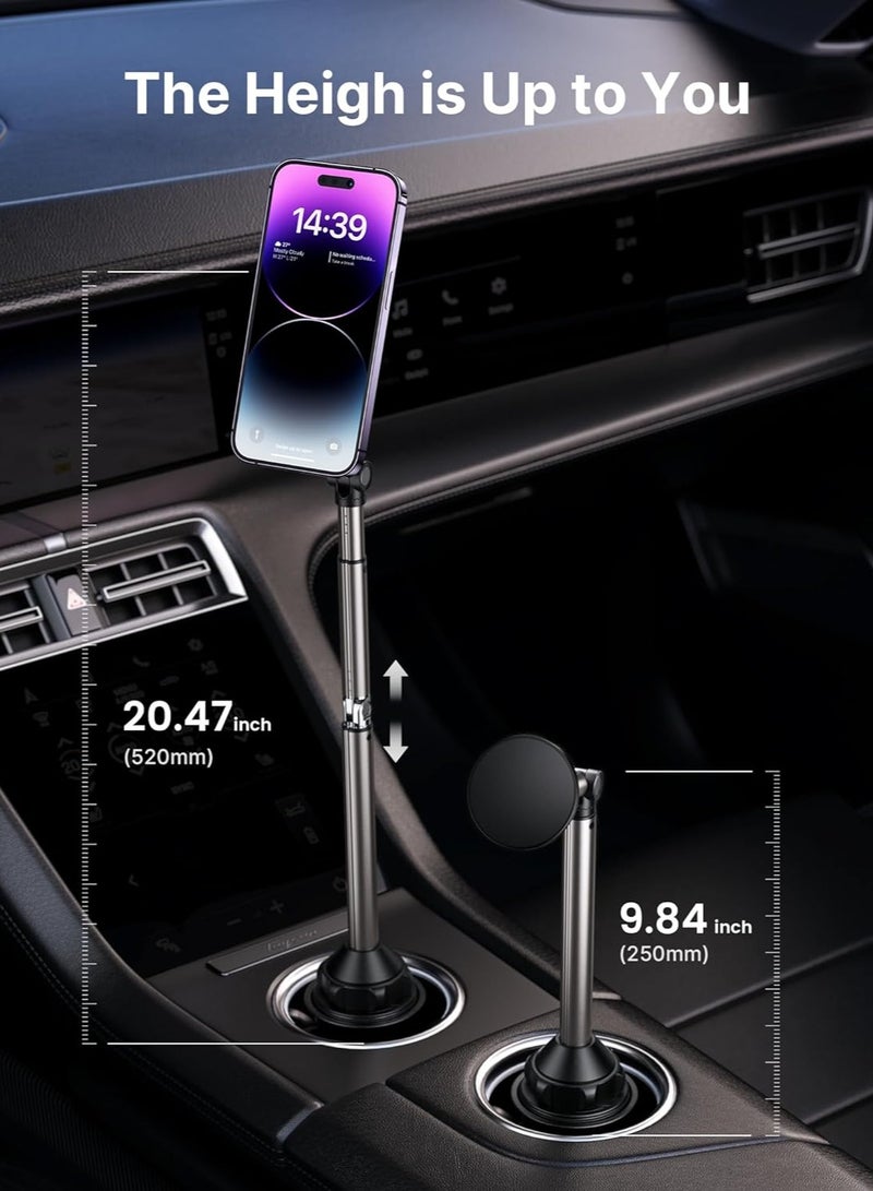 جيسوس حامل هاتف مغناطيسي من JSAUX للسيارة أو الشاحنة مع ذراع طويل، قاعدة تثبيت في حامل الأكواب مع MagMount - Image 2