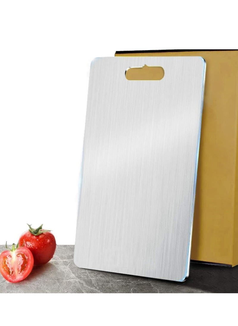 Generic - Fully Stainless Steel Chopping & Cutting Board Metal Board for Kitchen Chopping Board for Fruit Vegetable Bread & Meat Durable Safe & Heavy Duty Medium 31 cm x 21 cm - Image 1