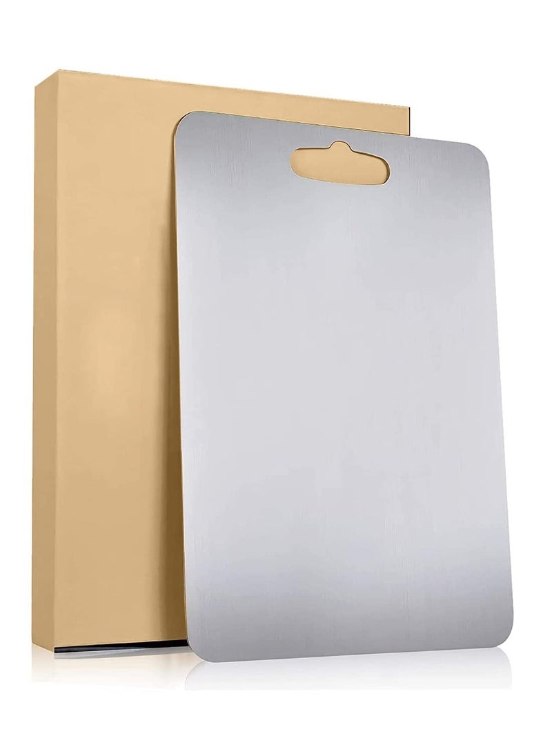 Generic - Fully Stainless Steel Chopping & Cutting Board Metal Board for Kitchen Chopping Board for Fruit Vegetable Bread & Meat Durable Safe & Heavy Duty Medium 31 cm x 21 cm - Image 1