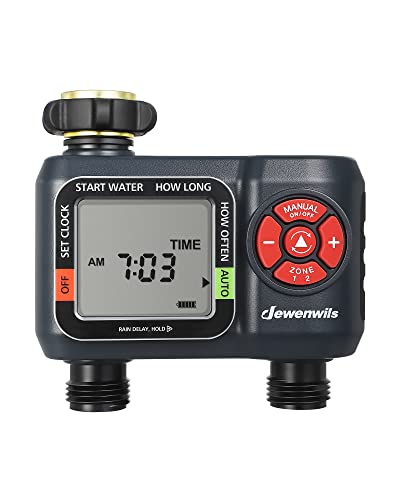 DEWENWILS 2-Zone Water Hose Timer – Programmable Sprinkler Timer with Rain Delay, Manual Watering & Auto Irrigation for Garden, Yard, or Lawn - Image 1